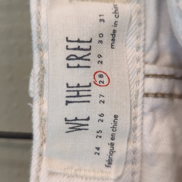 Free People we the free soft relaxed framed raw cut hem shorts worn white 28 - Picture 8 of 14